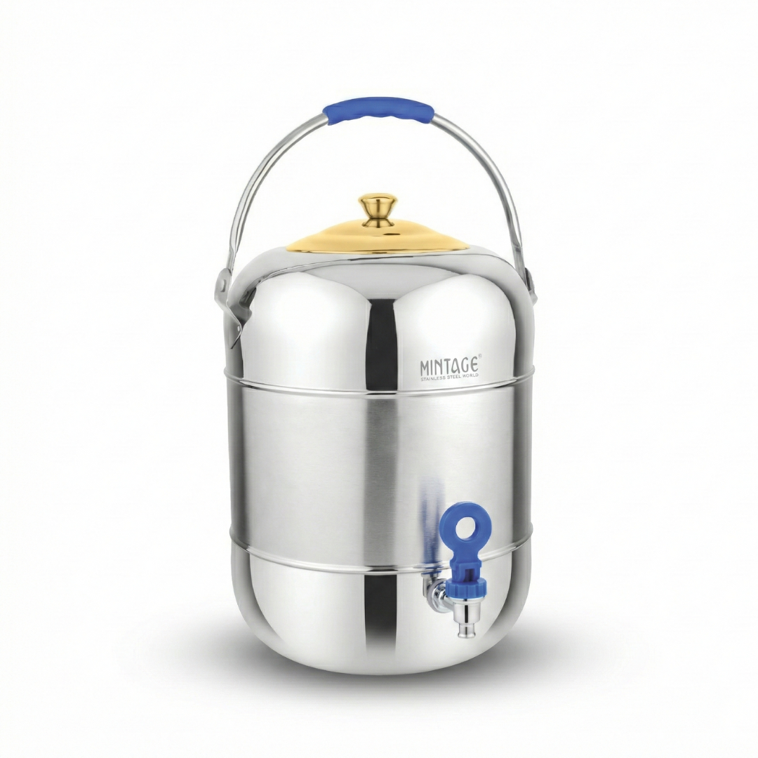 Water Pot – Elegant Dual Tone with Golden PVD Lid