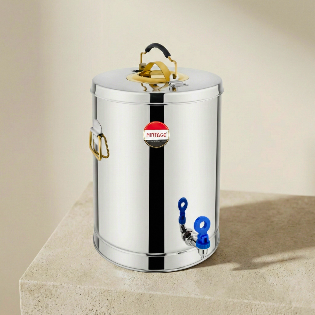 Tea Container Desire With Golden PVD Handles & Lid