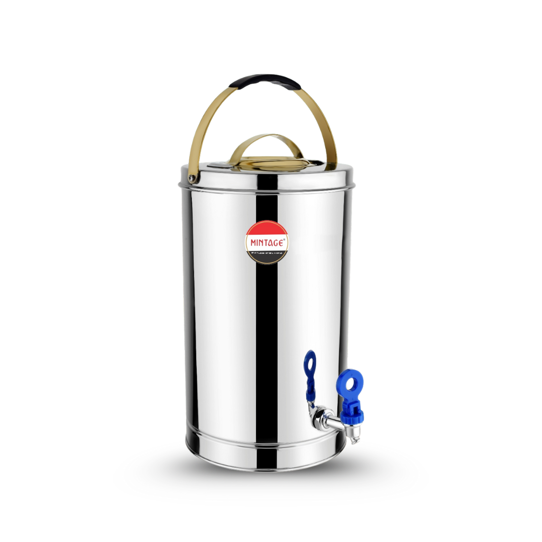 Tea Container Alpine Sleek with Golden PVD Handle & Lid