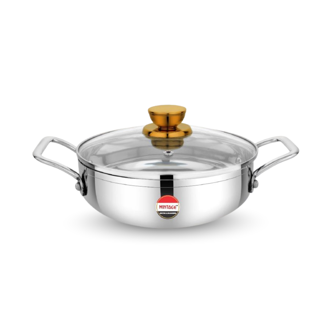 Crystal Kadhai with Glass Lid