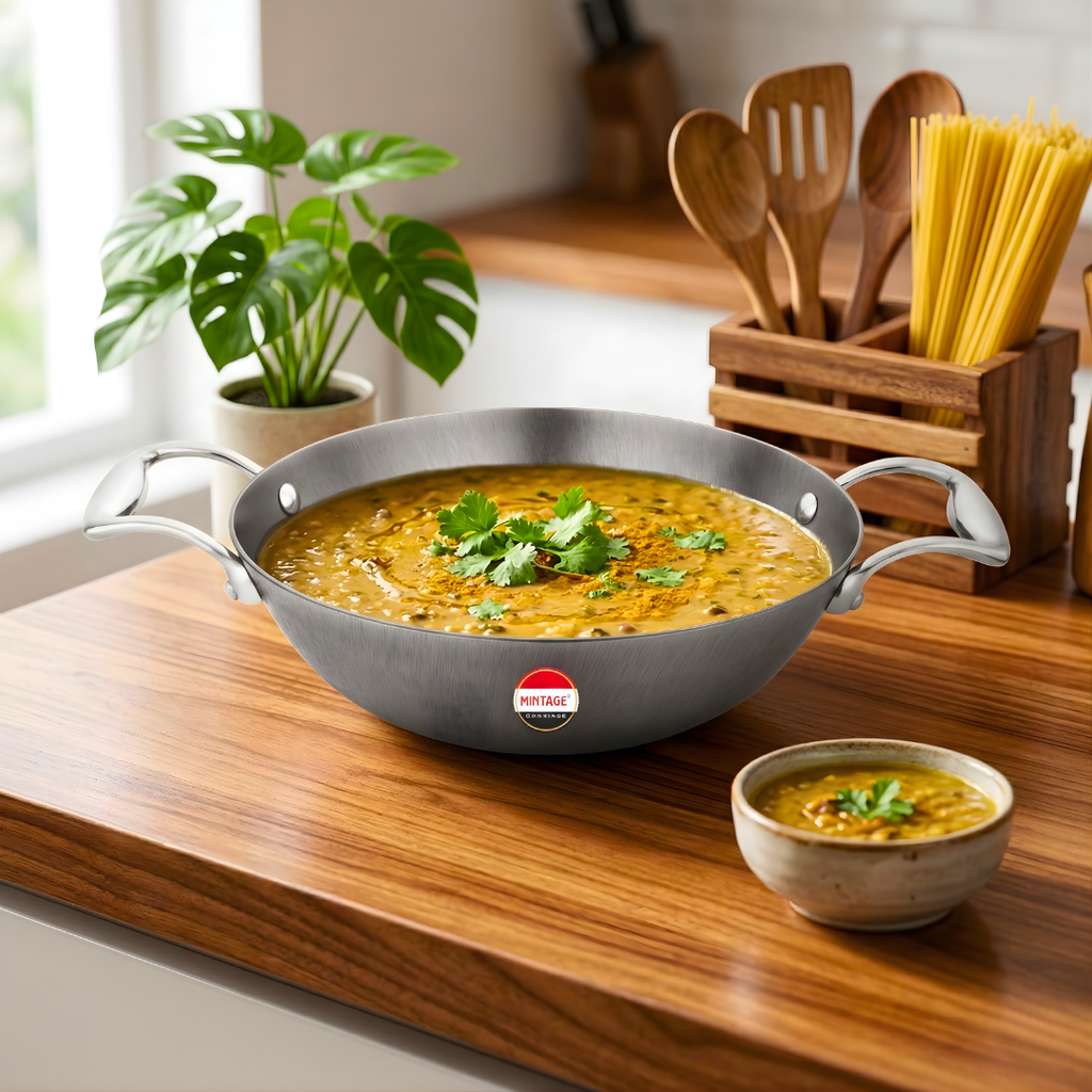 Cast Iron Kadhai Greystone with Nitride Tech
