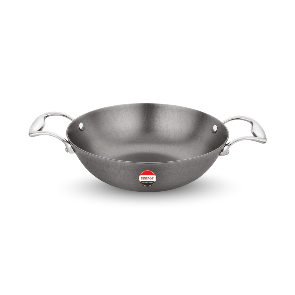Cast Iron Kadhai Greystone with Nitride Tech