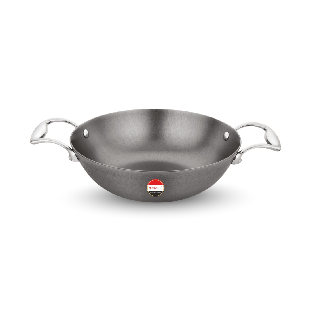 Cast Iron Kadhai Greystone with Nitride Tech