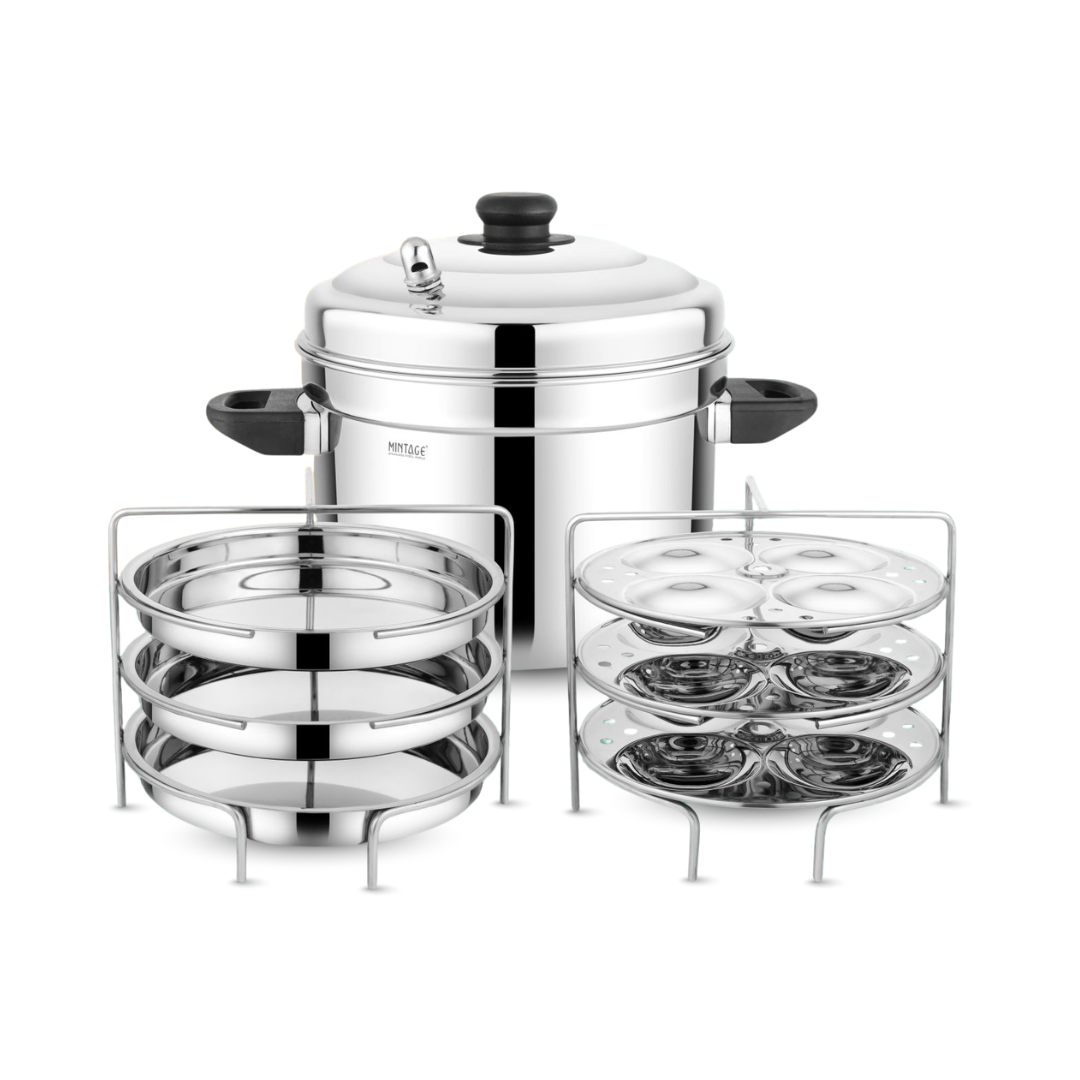 Aroma Dhokla & Idli Maker 3+3 – Induction Compatible (6 Plate Set)