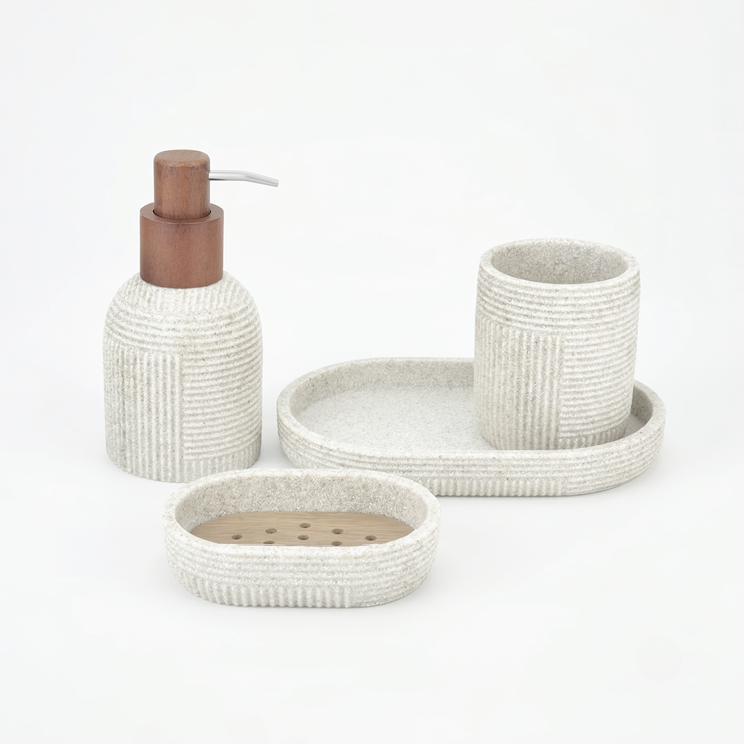 Bathroom Essentials Set – Velvet (4 Pc Set)