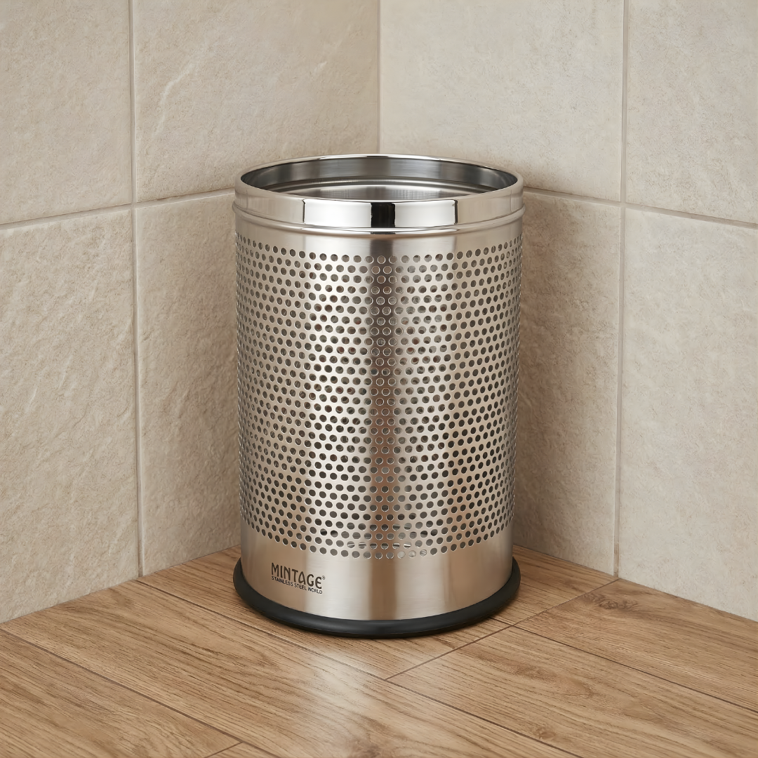 Paper Bin Round Perforated Dual Tone