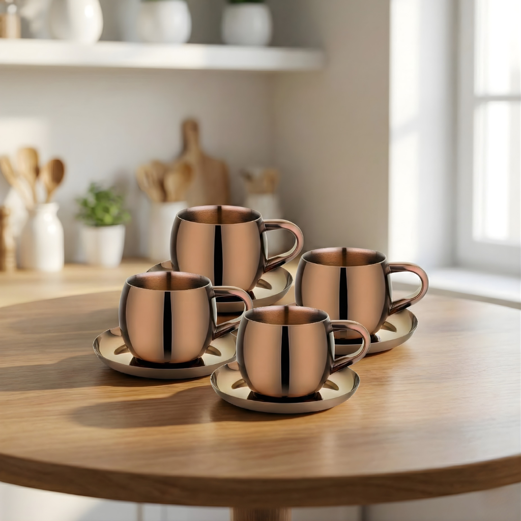 Cup & Saucer Set Wonder Rosegold PVD Coated