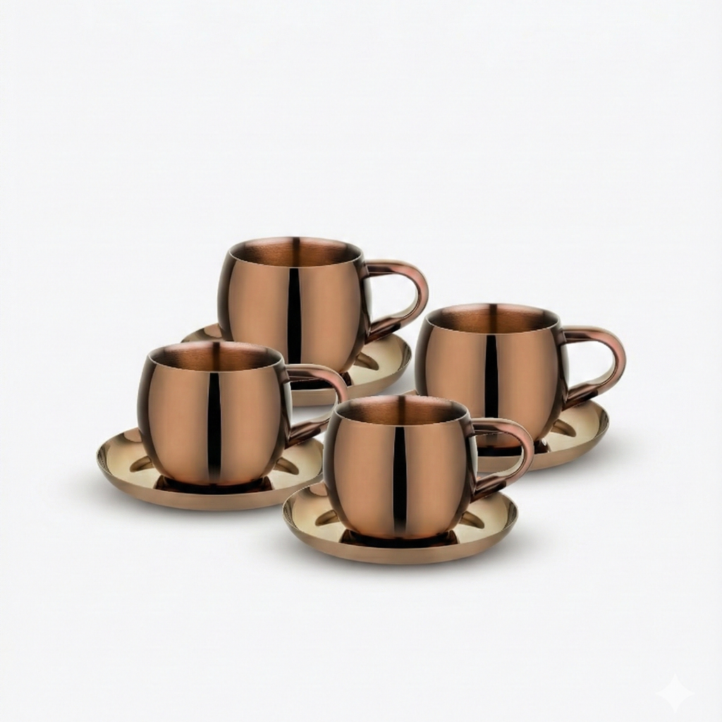 Cup & Saucer Set Wonder Rosegold PVD Coated