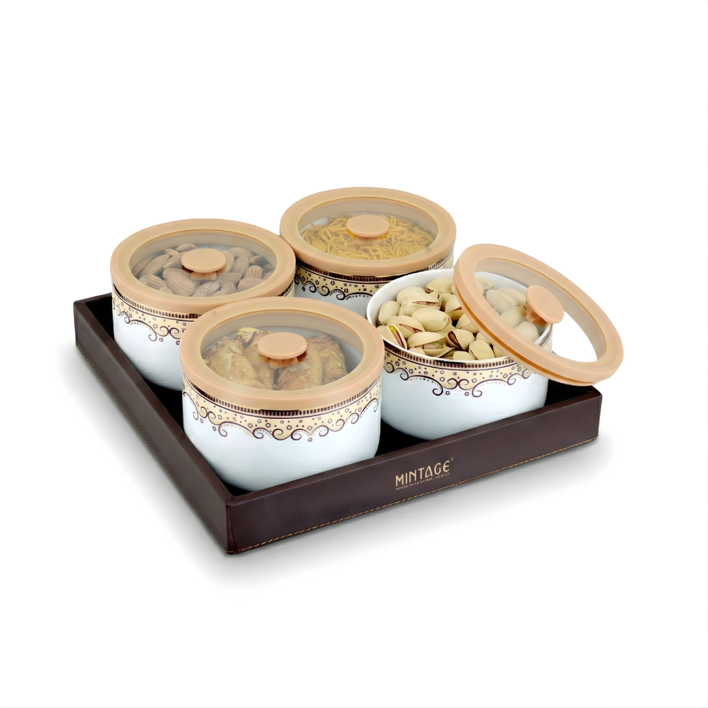 Snacks Serving Bowl & Tray Set Saffron