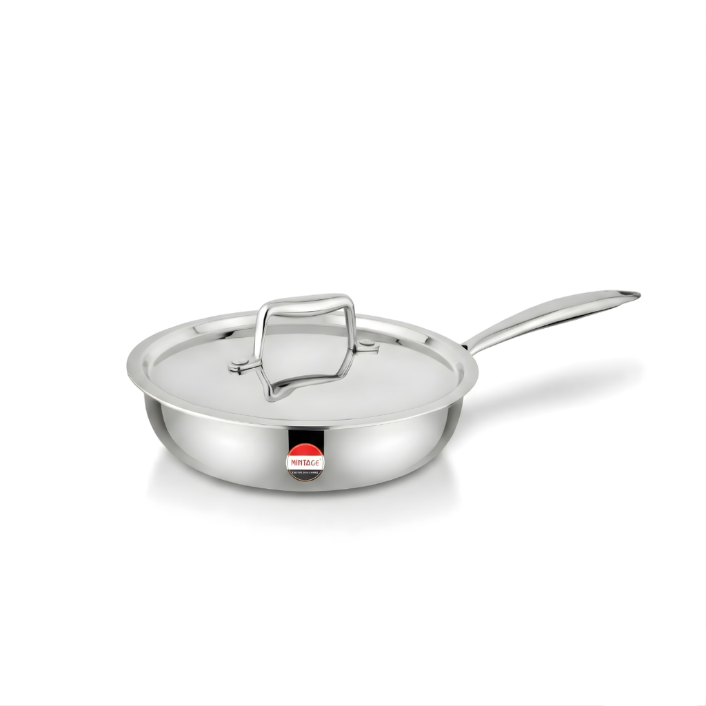 Triply Deep Fry Pan Falcon with SS Diecast Handles & Lid