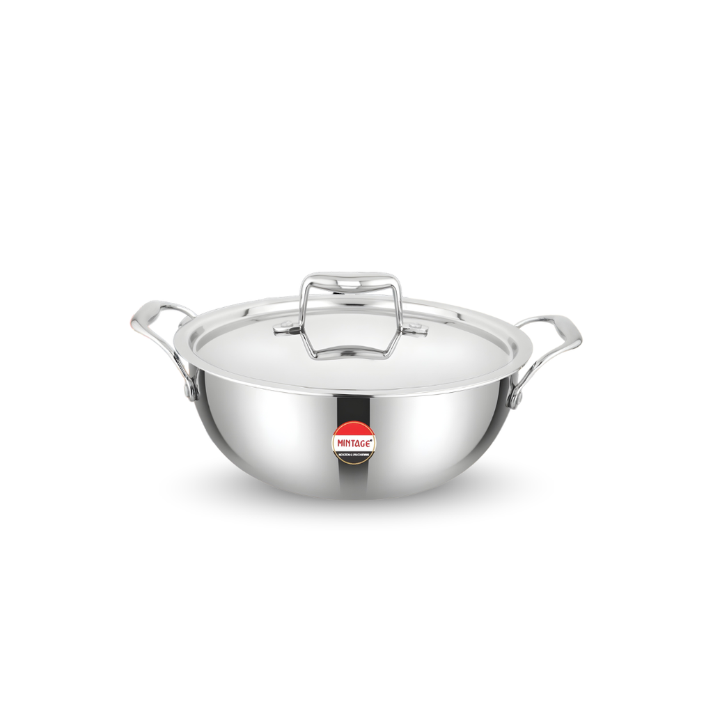 Triply Deep Kadhai Falcon with SS Diecast Handles & Lid