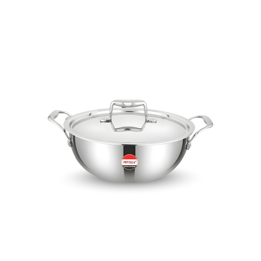 Triply Deep Kadhai Falcon with SS Diecast Handles & Lid