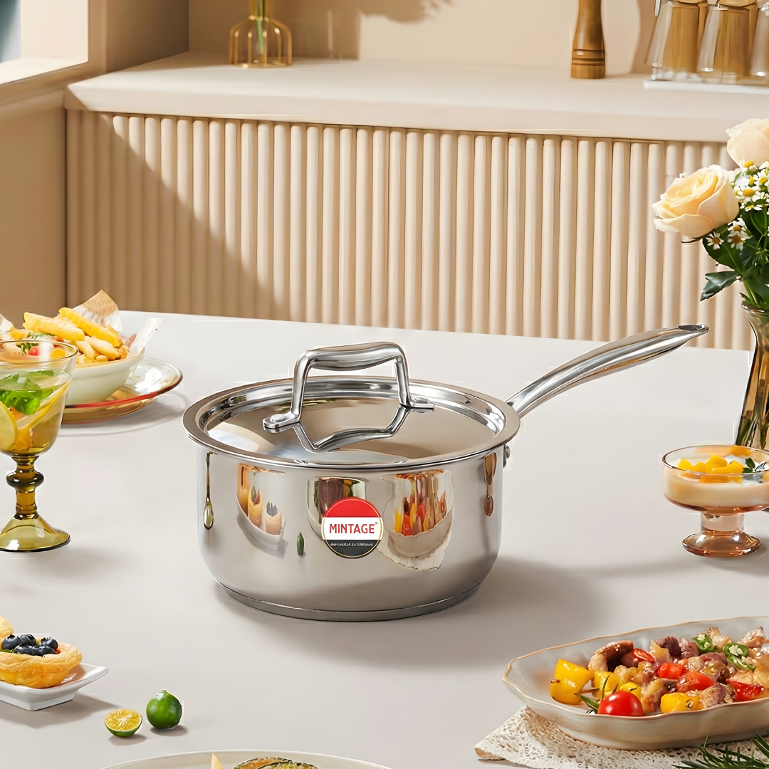 Triply Sauce Pan Falcon with SS Diecast Handle & Lid