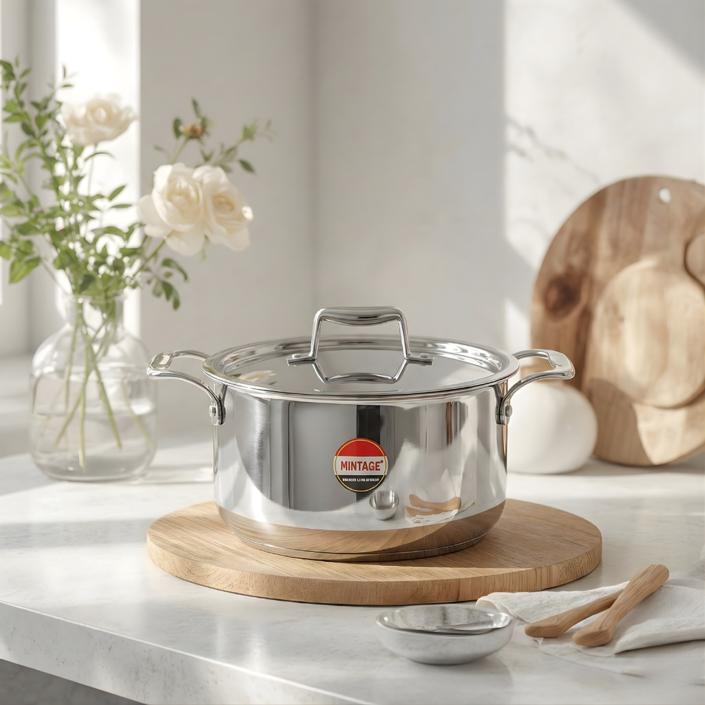 Triply Stew / Milk Pot Falcon with SS Diecast Handles & Lid